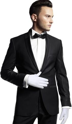 Geyoga 2 Pair White Winter Gloves for Men Fleece Cotton Santa Claus Gloves Uniform Parade Costume Glove for Guard Tuxedo Magician in Saudi Arabia