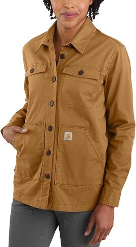 Carhartt Women's Relaxed Fit Twill Lined Overshirt, Basil, Large in Saudi Arabia