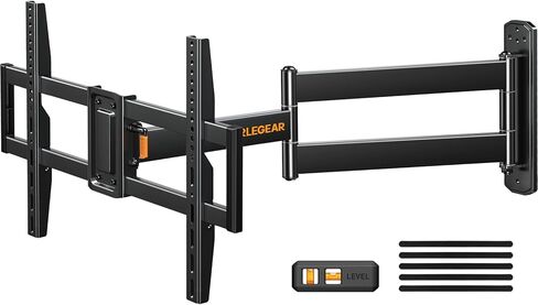 Perlegear Corner TV Wall Mount Long Arm TV Mount Bracket for 32-75 Inch TVs-Full Motion TV Wall Mount with 32.37" Extension & Swivel Articulating Arm & Tilt, MAX VESA 600x400mm, Holds up to 100 lbs in Kuwait