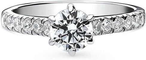BERRICLE Sterling Silver Solitaire Wedding Engagement Rings 0.8 Carat Round Cut Cubic Zirconia CZ Promise Ring for Women, Rhodium Plated in Saudi Arabia