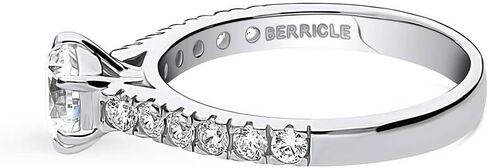 BERRICLE Sterling Silver Solitaire Wedding Engagement Rings 0.8 Carat Round Cut Cubic Zirconia CZ Promise Ring for Women, Rhodium Plated in Saudi Arabia