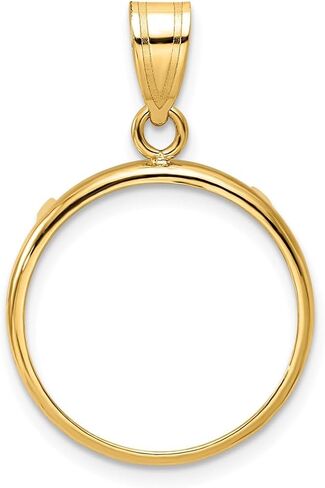 14k Yellow Gold 18mm Polished Prong Coin Bezel Pendant in Saudi Arabia