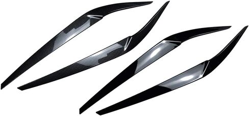 Cnaloo12 1 Pair Front Headlight Eyebrows Headlight Eyelid Cover for BMW 5 Series G30 G31 G38 F90 M5 525I 530I 540I 2017-2021, Glossy Black in Saudi Arabia