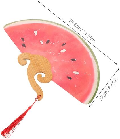LUOZZY 6 Pcs Watermelon Hand Fan: Convenient Handheld Paddle Fan With Bamboo Handle For Summer Cooling Fruit Theme Wedding Party Home Decorations in Saudi Arabia