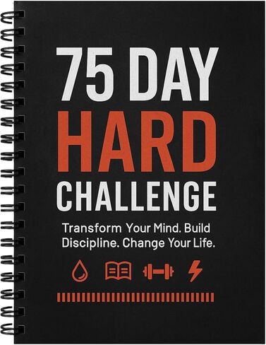 75 Day Hard Challenge Journal for Men or Women with PVC Cover – 75 Hard Challenge Book with Daily, Weekly, Monthly Planner & Wellness Trackers – 75 Challenge Planner Tracker for Fitness, Habits & Self-Care in Kuwait
