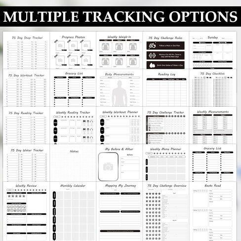 75 Day Hard Challenge Journal for Men or Women with PVC Cover – 75 Hard Challenge Book with Daily, Weekly, Monthly Planner & Wellness Trackers – 75 Challenge Planner Tracker for Fitness, Habits & Self-Care in Kuwait