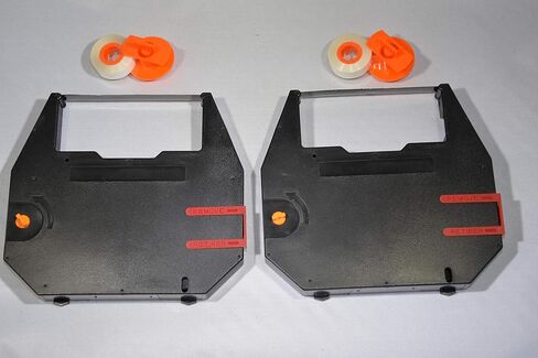 Compatible Typewriter Ribbon & Correction Spools for Royal Signet 10/20 / 25/45 / 70 Typewriters. The Package Includes 2 Black Typewriter Cassettes and 2 Lift Off Correction Spools in Saudi Arabia