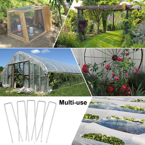 petgrow 6 بوصة حديقة حصص دبابيس المناظر الطبيعية المجلفنة، دبابيس العشب على شكل حرف U للعشب الاصطناعي، دبابيس دبابيس مقاومة للصدأ لتأمين حاجز الأعشاب الأسوار، أسلاك خارجية، أسلاك، خيام، أغطية in Kuwait