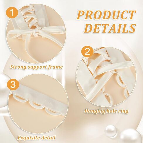 AHANDMAKER Champagne Color Wedding Gown Corset Kit Zipper Replacement, 18.9x9.5 Adjustable Fit Satin Corset Back Kit Lace Up Dress Cord Back for Formal Prom Dress, Zipper Extender for Dress in Saudi Arabia