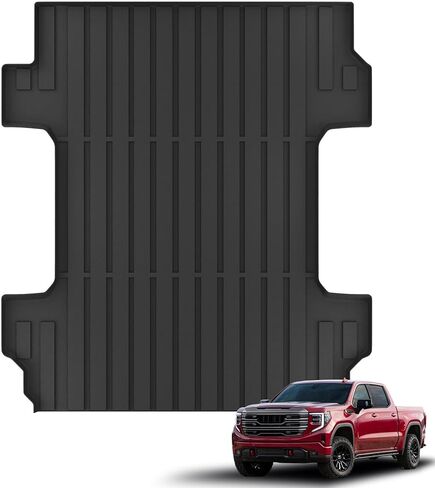 سجادة سرير شاحنة KARPAL لـ 2019-2026 Chevy Silverado 1500 & GMC Sierra 1500 6.6FT سرير قياسي (لا يناسب سرير 5.8FT/6.8FT)، TPE لجميع الأحوال الجوية لشاحنة السرير وملحقات صندوق البضائع لسيلفرادو/سييرا in Saudi Arabia