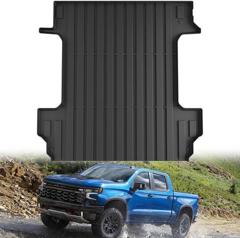 KARPAL Truck Bed Mat for 2019-2026 Chevy Silverado 1500 & GMC Sierra 1500 5.8FT Short Bed (Not Fit 6.6FT/6.8FT/EV), All Weather TPE Truck Bed Liner Cargo Trunk Accessories for Silverado/Sierra in Saudi Arabia