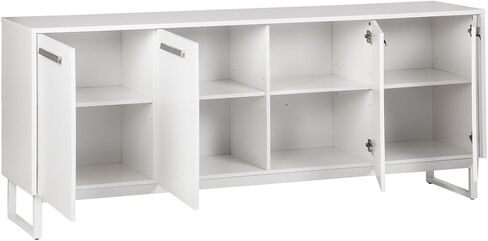 Baroda 4-Shelf Contemporary Particle Board/Wood Credenza in White in Saudi Arabia