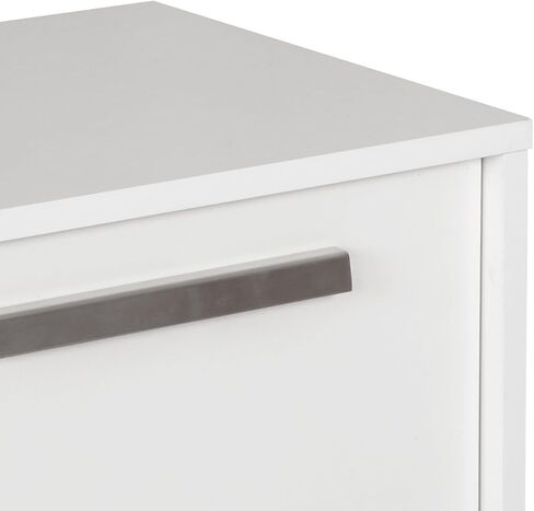 Baroda 4-Shelf Contemporary Particle Board/Wood Credenza in White in Saudi Arabia