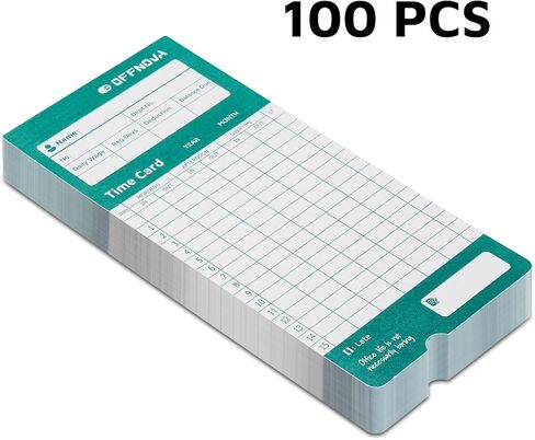OFFNOVA Thermal Time Cards, Double-Sided Monthly Time Cards for IN/OUT Time Clock, Pack of 100 in Saudi Arabia