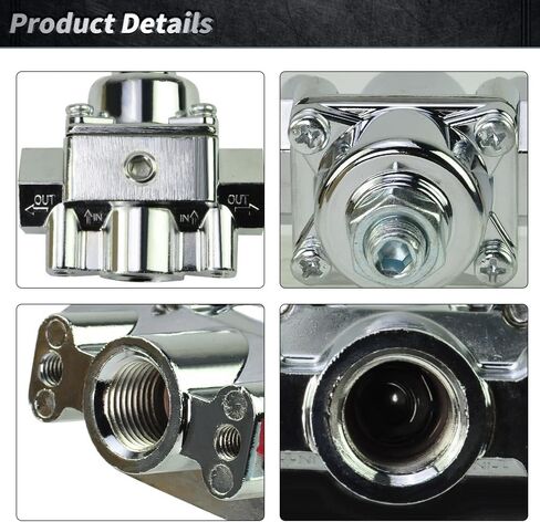 منظم ضغط الوقود 12-804 متوافق مع أجزاء المكربن ​​Holley وEdelbrock لـ 1-4 PSI، منفذ NPT 3/8in (1 داخل، 2 خارج) منظم ضغط الوقود القابل للتعديل المكربن ​​استبدال #12804 in Saudi Arabia
