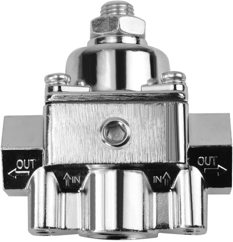 منظم ضغط الوقود 12-804 متوافق مع أجزاء المكربن ​​Holley وEdelbrock لـ 1-4 PSI، منفذ NPT 3/8in (1 داخل، 2 خارج) منظم ضغط الوقود القابل للتعديل المكربن ​​استبدال #12804 in Saudi Arabia