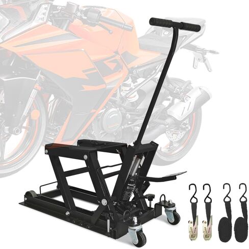 Motorcycle Lift Jack, 1500 LBS Capacity Scissor Lift Table with 4 Casters, Foot-Operated Hoist Stand for ATV UTV Powersports in Saudi Arabia