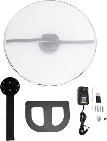 SUNGOOYUE 3D Hologram Fan, 12.6in HD LED Holographic Projector with Transparent Protective Cover, 2000x224 Resolution, 224 LED Chips, for Advertising Display, Store Signs, Party (US Plug) in Saudi Arabia
