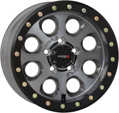 System 3 SB-7 Beadlock 15x7 UTV Wheel - Titanium (5x4.5) 4+3 [15S3-7644] in Saudi Arabia