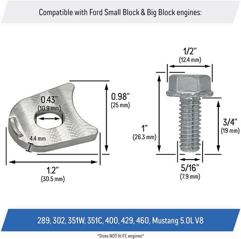 موزع SBF BBF بديل المشبك لأسفل لسيارة Ford Small Block & Big Block - 289، 302، 351W، 351C، 400، 429، 460، Mustang 5.0L (NOT FE) in Saudi Arabia