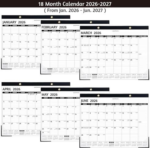 Desk Calendar 2024-2025 – Jan 2024 – Jun 2025, 18 Monthly Desk Calendar, Large Desk Calendar 2024, 22'' x 17'', 2024-2025 Desk/Wall Calendar with Desk Pad, To-do Lists, Ruled Blocks, Corner Protectors in Saudi Arabia