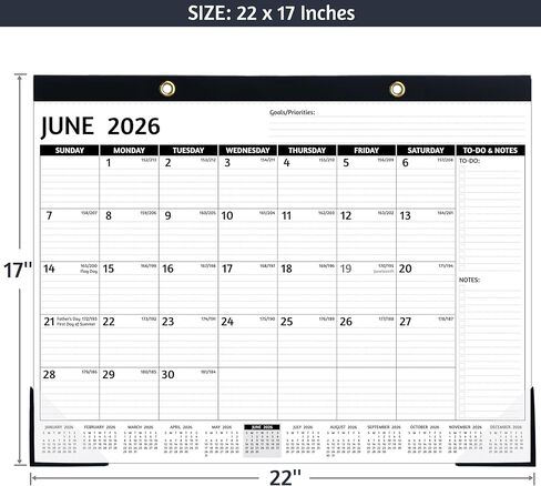 Desk Calendar 2024-2025 – Jan 2024 – Jun 2025, 18 Monthly Desk Calendar, Large Desk Calendar 2024, 22'' x 17'', 2024-2025 Desk/Wall Calendar with Desk Pad, To-do Lists, Ruled Blocks, Corner Protectors in Saudi Arabia