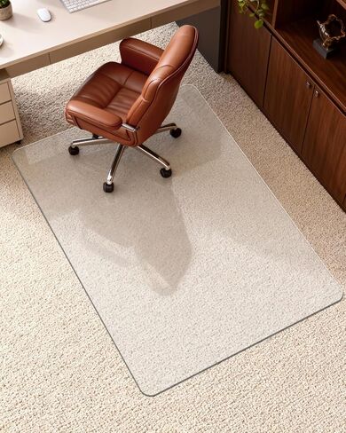 سجادة كرسي مكتب صلبة متجمدة للسجاد ذو الوبر العالي والأرضيات الصلبة، 32 بوصة × 47.2 بوصة، سجادة كرسي كمبيوتر متدحرجة مضادة للانزلاق، وسادة كرسي شديدة التحمل تحت المكتب، واقي أرضية بالسجاد للمنزل، قطعة واحدة in Kuwait