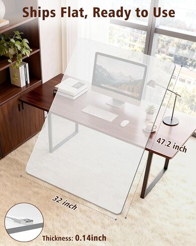 سجادة كرسي مكتب صلبة متجمدة للسجاد ذو الوبر العالي والأرضيات الصلبة، 32 بوصة × 47.2 بوصة، سجادة كرسي كمبيوتر متدحرجة مضادة للانزلاق، وسادة كرسي شديدة التحمل تحت المكتب، واقي أرضية بالسجاد للمنزل، قطعة واحدة in Kuwait