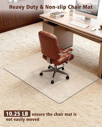 سجادة كرسي مكتب صلبة متجمدة للسجاد ذو الوبر العالي والأرضيات الصلبة، 32 بوصة × 47.2 بوصة، سجادة كرسي كمبيوتر متدحرجة مضادة للانزلاق، وسادة كرسي شديدة التحمل تحت المكتب، واقي أرضية بالسجاد للمنزل، قطعة واحدة in Kuwait