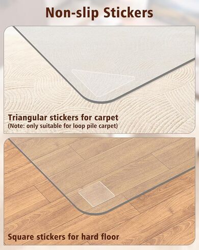 سجادة كرسي مكتب صلبة متجمدة للسجاد ذو الوبر العالي والأرضيات الصلبة، 32 بوصة × 47.2 بوصة، سجادة كرسي كمبيوتر متدحرجة مضادة للانزلاق، وسادة كرسي شديدة التحمل تحت المكتب، واقي أرضية بالسجاد للمنزل، قطعة واحدة in Kuwait