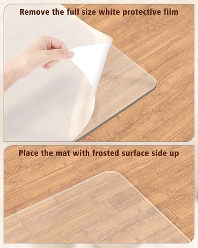 سجادة كرسي مكتب صلبة متجمدة للسجاد ذو الوبر العالي والأرضيات الصلبة، 32 بوصة × 47.2 بوصة، سجادة كرسي كمبيوتر متدحرجة مضادة للانزلاق، وسادة كرسي شديدة التحمل تحت المكتب، واقي أرضية بالسجاد للمنزل، قطعة واحدة in Kuwait