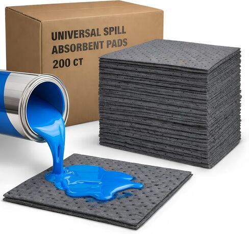 FlashDry - Universal Spill Absorbent Pads (100 Pads per Container) | 17.5" x 13.5" x 2mm Oil and All Purpose Premium Liquid Pads Packed in a Convenient Sturdy Dispensing Box in Saudi Arabia