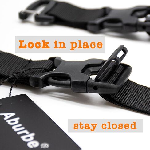 أحزمة ظهر طويلة قابلة للتعديل بطول 83.88 سم مع إبزيم سريع الفك، ملحق شديد التحمل، إضافة إلى أشرطة ربط لأسفل لحقيبة النوم، والخيمة، وحصيرة اليوجا، والمشي لمسافات طويلة، وركوب الدراجات، والأمتعة - عبوتان باللون الأسود in Kuwait