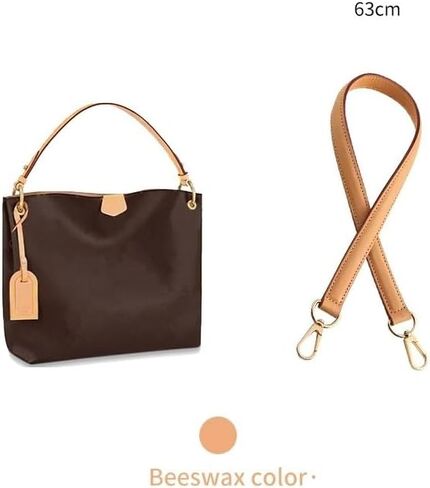 أحزمة كتف بديلة من جلد Vachetta الأصلي وأشرطة كتف قصيرة مناسبة لحقائب Hobo Speedy25/30 Alma Dauphine Pochette Neno وحقائب متعددة (شمع العسل، العرض: 0.7 بوصة طول: 24.8 بوصة) in Kuwait
