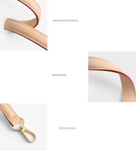 أحزمة كتف بديلة من جلد Vachetta الأصلي وأشرطة كتف قصيرة مناسبة لحقائب Hobo Speedy25/30 Alma Dauphine Pochette Neno وحقائب متعددة (شمع العسل، العرض: 0.7 بوصة طول: 24.8 بوصة) in Kuwait