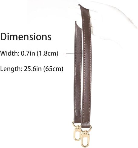 Leather Handbag Strap, Suitable for Changing Shoulder Straps on L V Handbags and Bucket Bags(Coffee-W:0.7in,L：25.6in) in Saudi Arabia