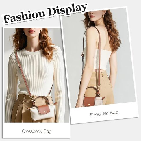 TiMOVO Leather Mini Bag Shoulder Strap Replacement for Longchamp, Adjustable Crossbody Strap with Buckle in Saudi Arabia