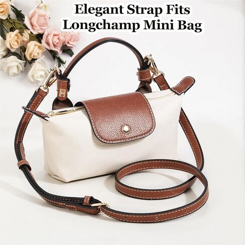 TiMOVO Leather Mini Bag Shoulder Strap Replacement for Longchamp, Adjustable Crossbody Strap with Buckle in Saudi Arabia