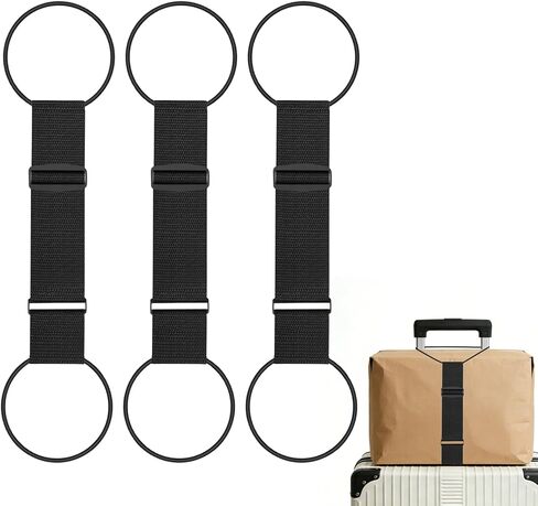 3PCS Luggage Straps,Adjustable Luggage Connector Straps with Heavy-Duty Elastic Belt to Connect Two Suitcases,Add a Bag Luggage Belt,Luggage Accessories for Travel for Securing Carry-On&Bag Essentials in Saudi Arabia