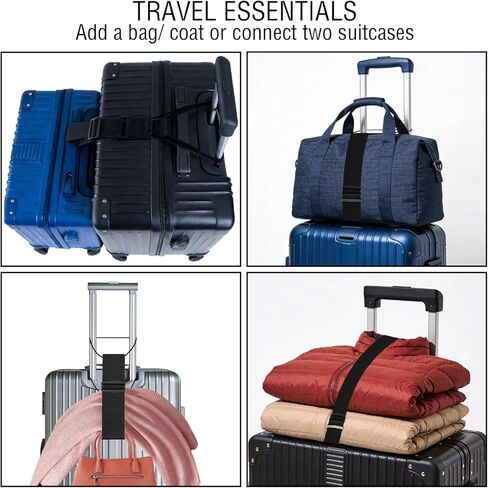 3PCS Luggage Straps,Adjustable Luggage Connector Straps with Heavy-Duty Elastic Belt to Connect Two Suitcases,Add a Bag Luggage Belt,Luggage Accessories for Travel for Securing Carry-On&Bag Essentials in Saudi Arabia