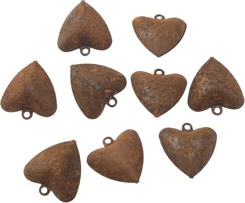 20PCS Heart Shaped Metal Bells Party Holiday Bells Christmas Tree Decorations Wedding Decorations Vintage Farmhouse Autumn Style in Saudi Arabia