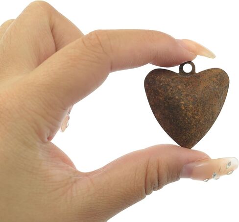 20PCS Heart Shaped Metal Bells Party Holiday Bells Christmas Tree Decorations Wedding Decorations Vintage Farmhouse Autumn Style in Saudi Arabia