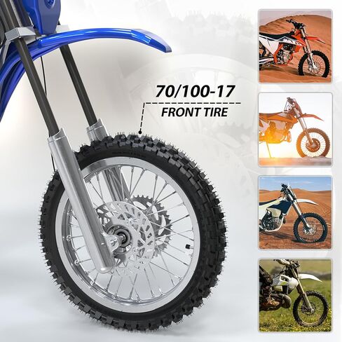 1PZ KLS-Y9Z 70/100-17 2.75-17 إطار وأنبوب داخلي لـ KLX125 KLX140 KX85 TTR125 YZ80 YZ85 RM80 CR80 CT90 DRZ125 TaoTao DB17 Apollo RFZX18 Coolster Dirt Pit Bike Off Road Motocross شديد التحمل in Saudi Arabia
