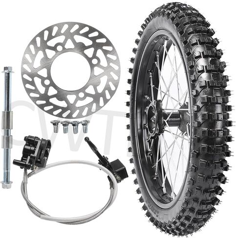 Front 70/100-17 Wheel Tire and Rim Set with Brake Disc Rotor for Dirt Pit Trail Bike in Saudi Arabia