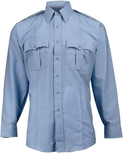 Elbeco Men's Paragon Plus Uniform Shirt Long Sleeve, Light Blue, Neck 16.5, Sleeve 34/35 in Kuwait