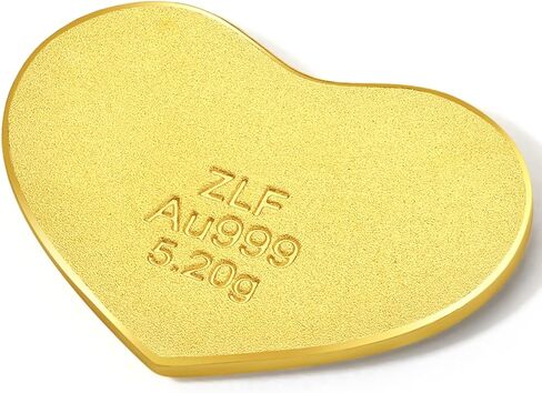 24K Solid Gold Heart, 5.2g, I Love You, Real Gold Jewelry Gifts, Love Charm Ingot Pendant Anniversary Wishes Gift for Women Men Wife in Saudi Arabia