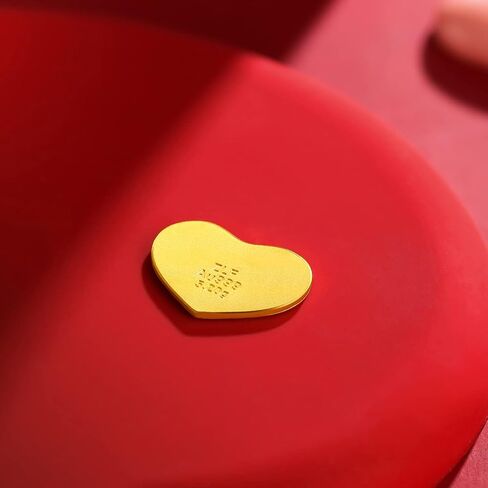 24K Solid Gold Heart, 5.2g, I Love You, Real Gold Jewelry Gifts, Love Charm Ingot Pendant Anniversary Wishes Gift for Women Men Wife in Saudi Arabia
