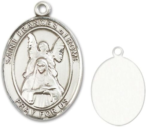 Bonyak Jewelry Sterling Silver St. Frances of Rome Pendant, Size 1 x 3/4 inches - Catholic Inspirations in Saudi Arabia