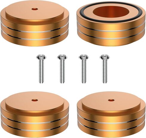 Tertullus 4 Pcs Speaker Feet Isolation 40x20mm Turntable Feet Aluminum Platform Speaker Spike Stand Floor Protectors Dampening Pad with Rubber Ring for Hi-fi Equipments in Saudi Arabia