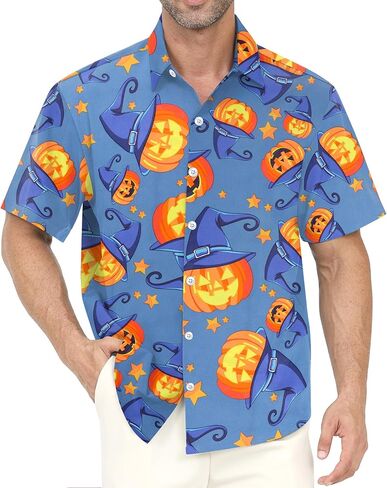 Hawaiian Shirt for Men with Pocket - Button Down Wrinkle-Resistant for Beach, Pool Parties (S-4XL) in Saudi Arabia